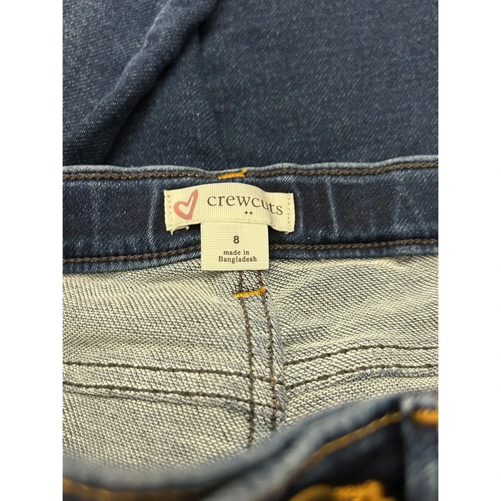 KK9 Crewcuts Girls Skinny Jeans Dark Wash Denim Adjustable Waist Size 8